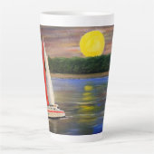 Tasse Latte Une voile coucher de soleil, par Gary Poling (Devant)
