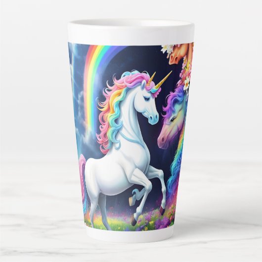 Tasse Latte Unicorne arc-en-ciel une (Devant)