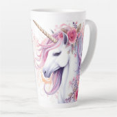 Tasse Latte Unicorne magique mignonne droitière (Angle droit)
