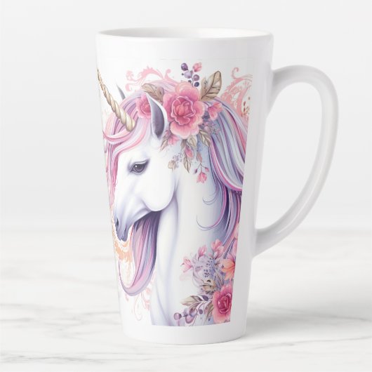 Tasse Latte Unicorne magique mignonne droitière (Droite)