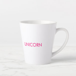 Tasse Latte "Unicorne" minimaliste rose chaud fuchsia blanc