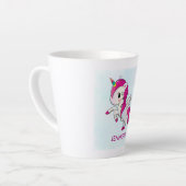 Tasse Latte Unicorne rose mignonne avec ailes (Angle gauche)