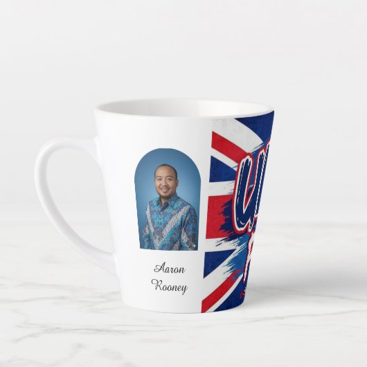 Tasse Latte Union Jack British Flag Vintage Personalized (Gauche)