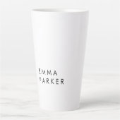 Tasse Latte Unique Black White Trendy Ajouter Votre Nom (Devant)