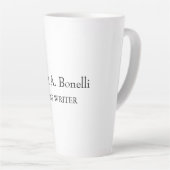 Tasse Latte Unique Élégant Plain Simple Blanc Spécial (Angle droit)