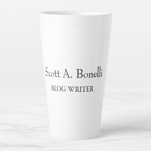 Tasse Latte Unique Élégant Plain Simple Blanc Spécial