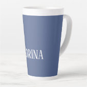 Tasse Latte Unique Élégant Plat Bleu Simple (Angle droit)