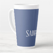 Tasse Latte Unique Élégant Plat Bleu Simple (Angle gauche)
