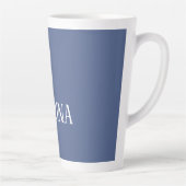 Tasse Latte Unique Élégant Plat Bleu Simple (Droite)