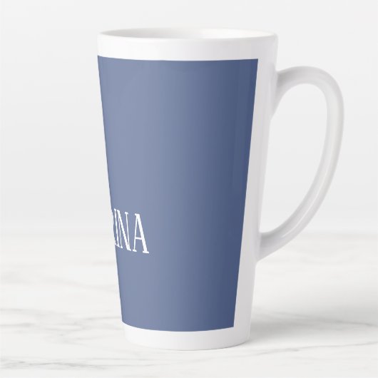 Tasse Latte Unique Élégant Plat Bleu Simple (Droite)
