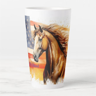 Tasse Latte United We stand Patriotic Horse