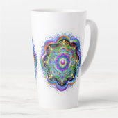 Tasse Latte Univers Mandala Couleurs Psychédéliques (Angle droit)
