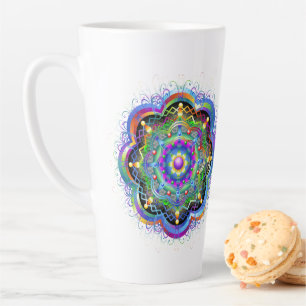 Tasse Latte Univers Mandala Couleurs Psychédéliques