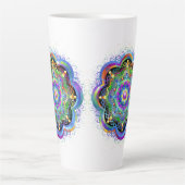 Tasse Latte Univers Mandala Couleurs Psychédéliques (Devant)