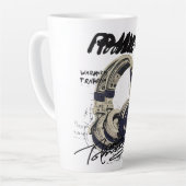 Tasse Latte Urban Retro Headphone Vibe Illustration (Angle gauche)