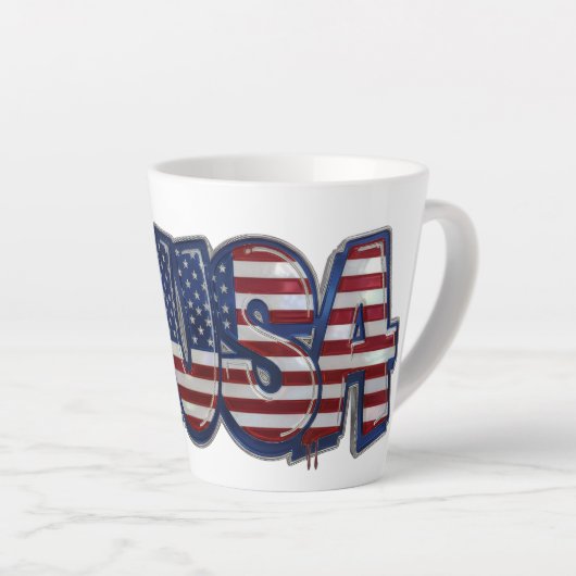 Tasse Latte USA Flag Graffity Personalized Text (Angle droit)