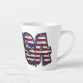 Tasse Latte USA Flag Graffity Personalized Text (Droite)