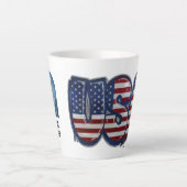 Tasse Latte USA Flag Graffity Personalized Text (Devant)
