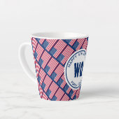 Tasse Latte USA patriotique | Joyeux 4 juillet | Drapeau améri (Angle gauche)
