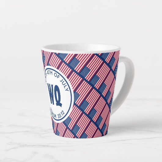 Tasse Latte USA patriotique | Joyeux 4 juillet | Drapeau améri (Angle droit)