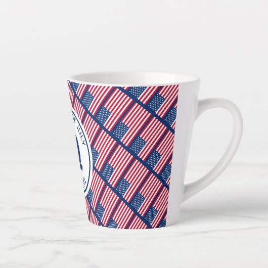 Tasse Latte USA patriotique | Joyeux 4 juillet | Drapeau améri (Droite)