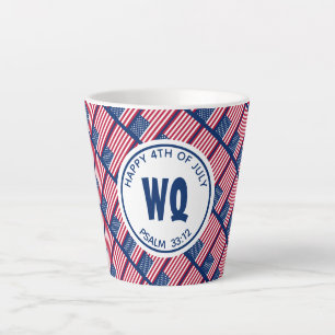 Tasse Latte USA patriotique   Joyeux 4 juillet   Drapeau améri