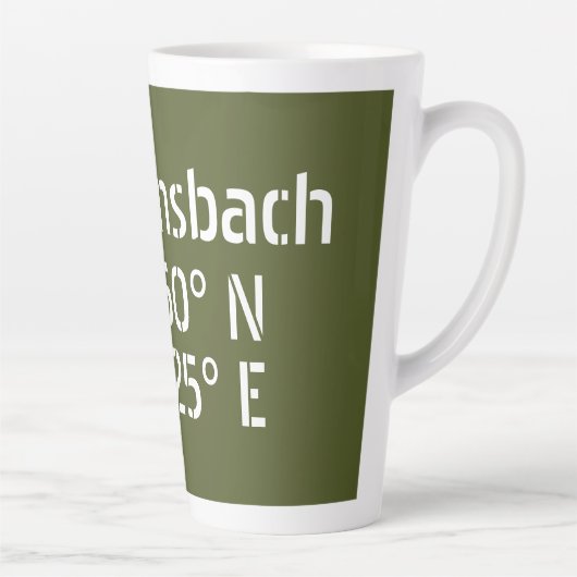 Tasse Latte USAG Ansbach Latitude Longitude (Droite)