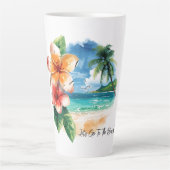 Tasse Latte Vacances, allons à la plage (Devant)