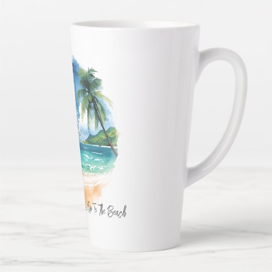 Tasse Latte Vacances, allons à la plage (Droite)
