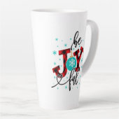 Tasse Latte Vacances de Noël Soyez Joyeux Moderne Plaid hiver (Angle droit)