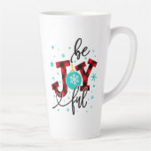 Tasse Latte Vacances de Noël Soyez Joyeux Moderne Plaid hiver (Droite)