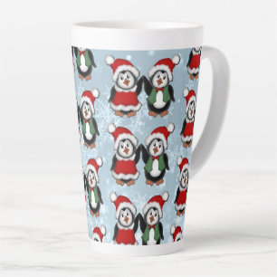 Tasse Latte Vacances des pingouins de Noël
