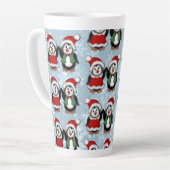 Tasse Latte Vacances des pingouins de Noël (Angle gauche)