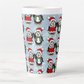 Tasse Latte Vacances des pingouins de Noël (Devant)