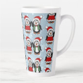 Tasse Latte Vacances des pingouins de Noël (Droite)