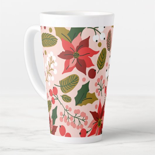 Tasse Latte Vacances d'hiver à Poinsettia (Angle gauche)
