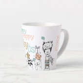 Tasse Latte Vacances Joyeux Joyeux Joy-oUS Bons animaux de Noë (Angle droit)