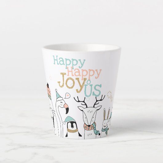 Tasse Latte Vacances Joyeux Joyeux Joy-oUS Mignons Animaux car (Devant)