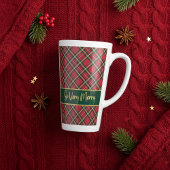 Tasse Latte Vacances Tartan Rouge Plaid Or Si Joyeux