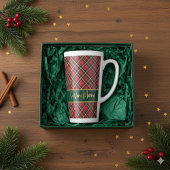 Tasse Latte Vacances Tartan Rouge Plaid Or Si Joyeux