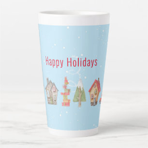 Tasse Latte Vacances Whimsical Winter Street
