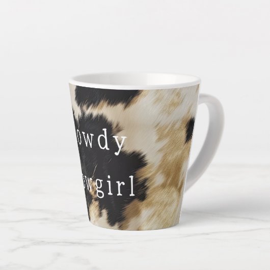 Tasse Latte Vache blanche noire (Angle droit)