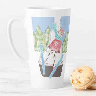 Tasse Latte Vache de saut à ski avec citation latte