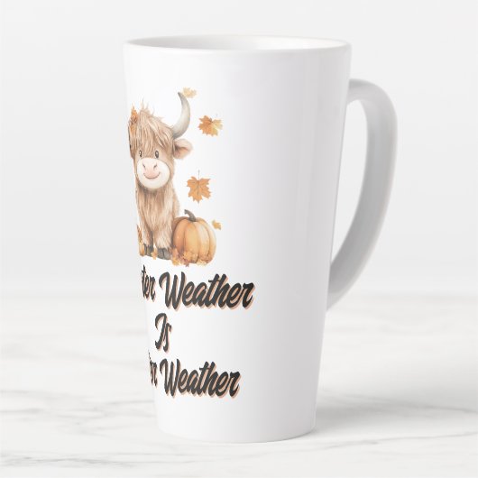 Tasse Latte Vache des Highlands de l'automne (Angle droit)