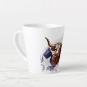 Tasse Latte Vache longhorne du Texas (Angle gauche)