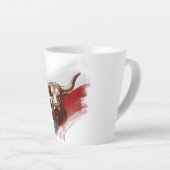 Tasse Latte Vache longhorne du Texas (Angle droit)