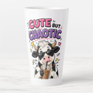 Tasse Latte Vache mignonne mais chaotique avec café glacé
