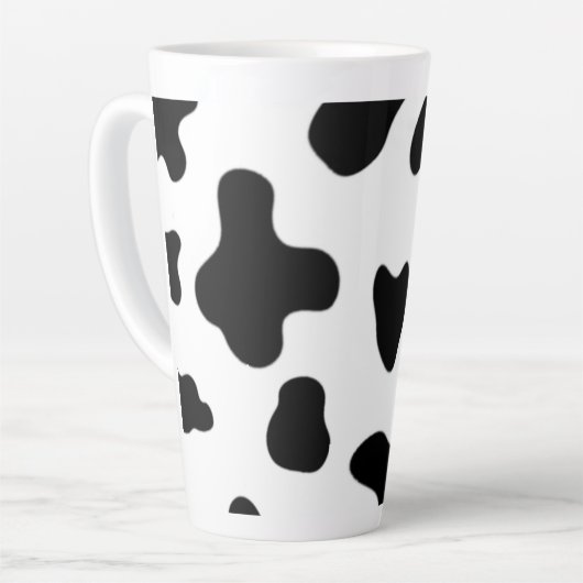 Tasse Latte Vache moderne belle noire et blanche (Angle gauche)