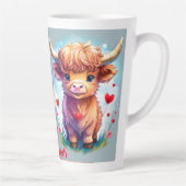 Tasse Latte Vache Whimsical Valentine Highland sur mesure, (Droite)