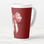 Tasse Latte Vaches de menthe blanche rouge Noël (Angle droit)